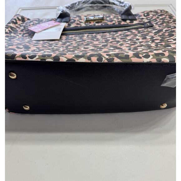 Trina Turk Tote Bag Purse Leopard Print Detachable Strap Vegan Leather NWT $148 - Picture 4 of 9